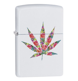 Zippo Lighter Floral Weed Design