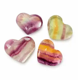 Fluorite Heart Tumble Stones 4.2cm