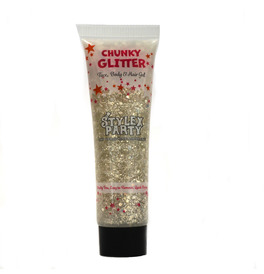 Face, Body & Hair Chunky Glitter - White Diamond