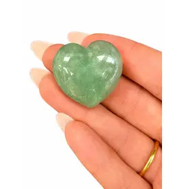 Green Adventurine Crystal Heart Tumble Stone 3.2cm
