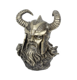 Bronze Odin Norse Viking God Bust 21.5cm