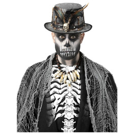 Witch Doctor Distressed Black Top Hat 