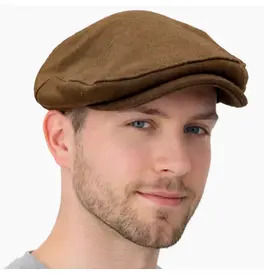 Classic Brown Flat Cap Vintage Style Men�s Newsboy Hat