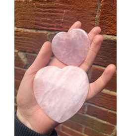 Rose Quartz Heart Shape Large Flat 72G 7.5cm Approx