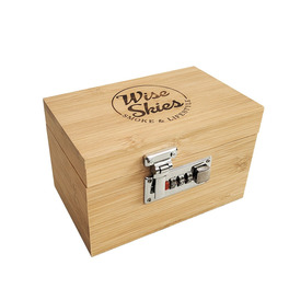 Wise Skies Wooden Rolling Box with Lock 