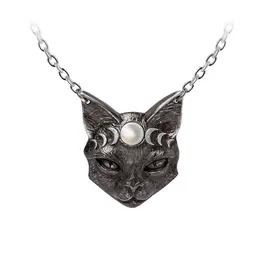 Alchemy Mystic Moon Cat Pendant Necklace