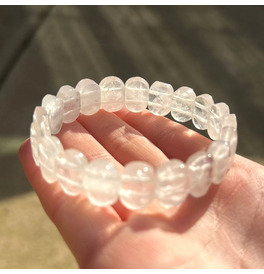 Cut Crystal Stone Bracelet - Clear Quartz