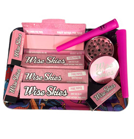 Wise Skies Stay Trippy Pink New Small Rolling Tray Set