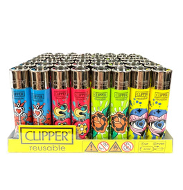 Pack of Assorted Clipper Lighters (Box of 48)