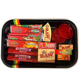 Wise Skies Red Medlum Rolling Tray Set