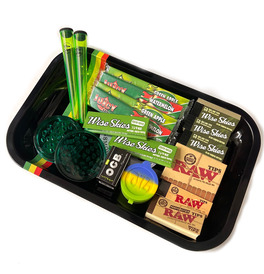 Wise Skies Green Medium Rolling Tray Set