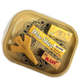 Golden Flower Small Rolling Tray Set