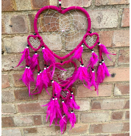 Dream Catcher, Bright Pink Hearts
