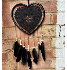 Dream Catcher Lace Heart Black