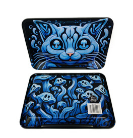 Wise Skies Trippy Kitty Double Sided Matte Rolling Tray