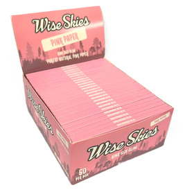 Wise Skies Pink King Size Slim Rolling Papers (Box of 50)
