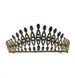 Crystal Dark Sapphire Palace Tiara Crown