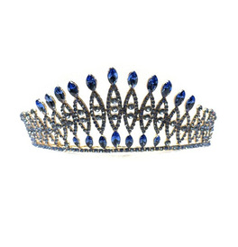 Crystal Light Blue Palace Tiara Crown