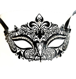 Elegant Metal Lace Mask, Silver 