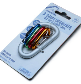 D Shape Carabiner with Screw Lock and 4PC Carabiner Set