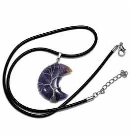 Crescent Shape Crystal Stone - Amethyst