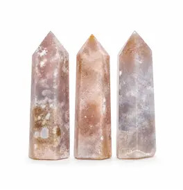 Flower Agate Column Tower Healing Crystals