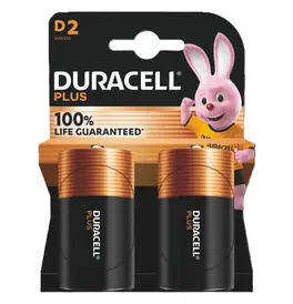 Duracell D2 Plus 100% Batteries (Pack of 2)