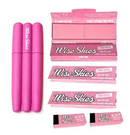 Pink Rolling Paper & Trident Cone Holder Bundle