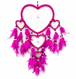 Dream Catcher, Bright Pink Hearts