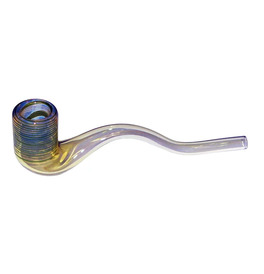 Glass Pipe with Curved Stem Coloured