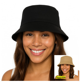 Black & Beige Reversible Bucket Hat