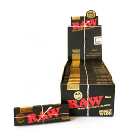 Raw Black Single Wide Rolling Papers (Box Of 50)