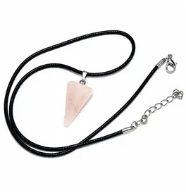 Diamond Shape Crystal Stone - Rose Quartz