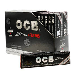 OCB Premium King Size Slim Rolling Paper With Tips (Box Of 32)