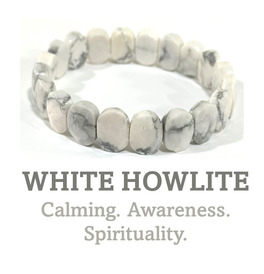 Cut Crystal Stone Bracelet - White Howlite 