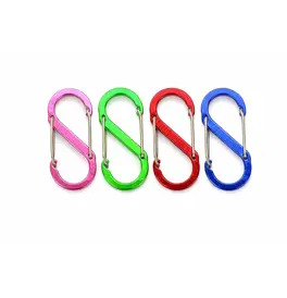 4 Pack of S Shape Carabiners Assorted