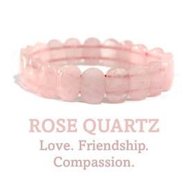 Cut Crystal Stone Bracelet - Rose Quartz