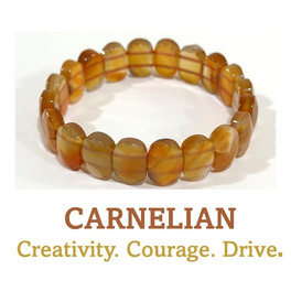 Cut Crystal Stone Bracelet - Carnelian