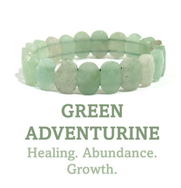 Cut Crystal Stone Bracelet - Green Aventurine 