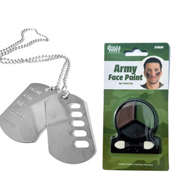 Army Dog Tags & Face Paint Bundle