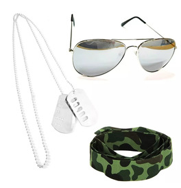 Army Headband, Glasses and Dog Tags Kit