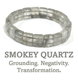 Cut Crystal Stone Bracelet - Smokey Quartz