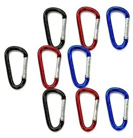 9 Pack of Mini D Shape Carabiners