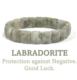 Cut Crystal Stone Bracelet - Labradorite 