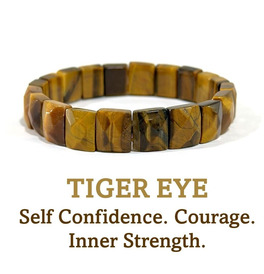 Cut Crystal Stone Bracelet - Tiger Eye 