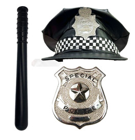 Black Checkered Met Police Accessories Bundle