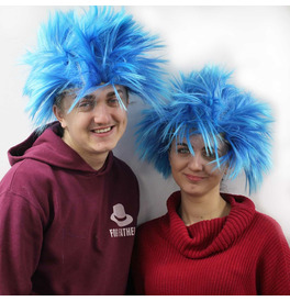 2x Spikey Blue Character Wigs