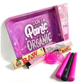 Pink It's Organic Rolling Tray & Cones Set