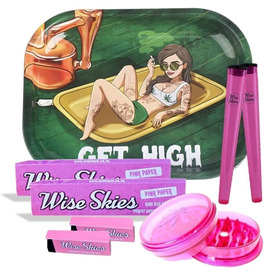 Pink Get High Rolling Tray Set