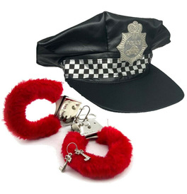 Red Fluffy Handcuffs Set